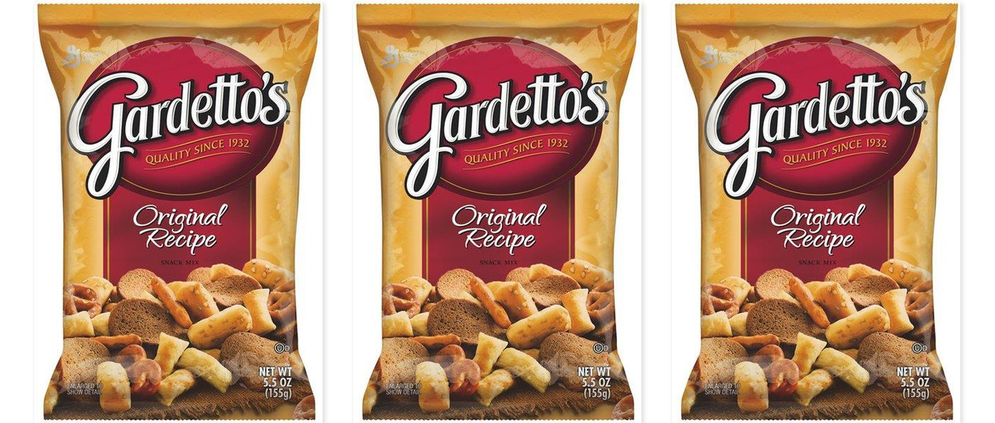 Gardetto's Original Recipe Snack Mix 5.5oz 3-Pack — three single bags