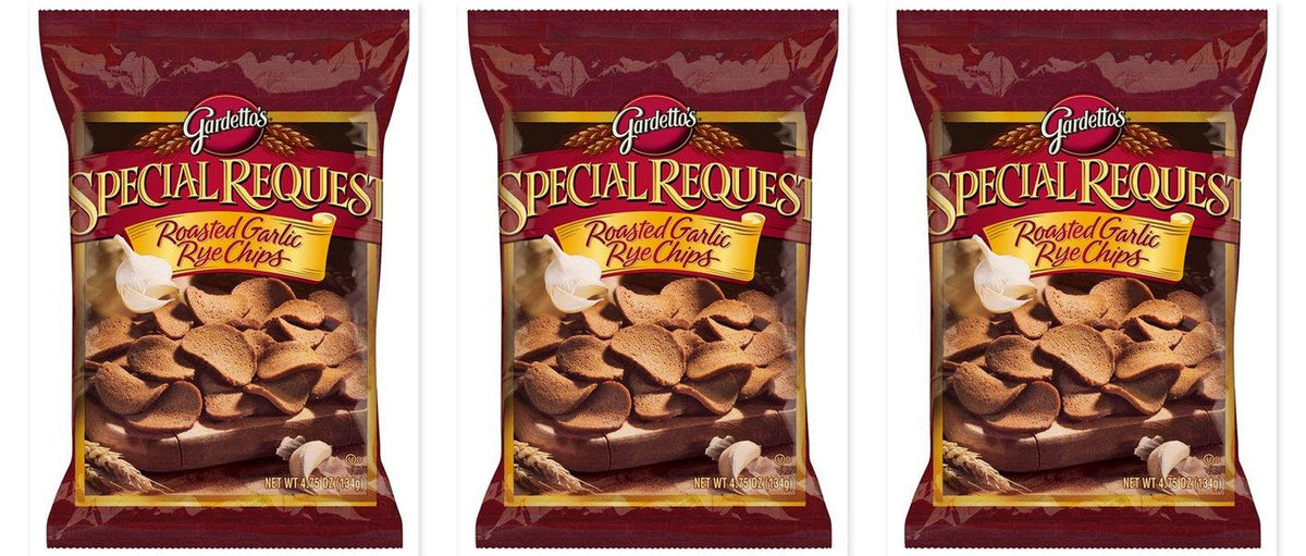 Gardetto's Roasted Garlic Rye Chips 4.75oz 3-Pack — three single bags