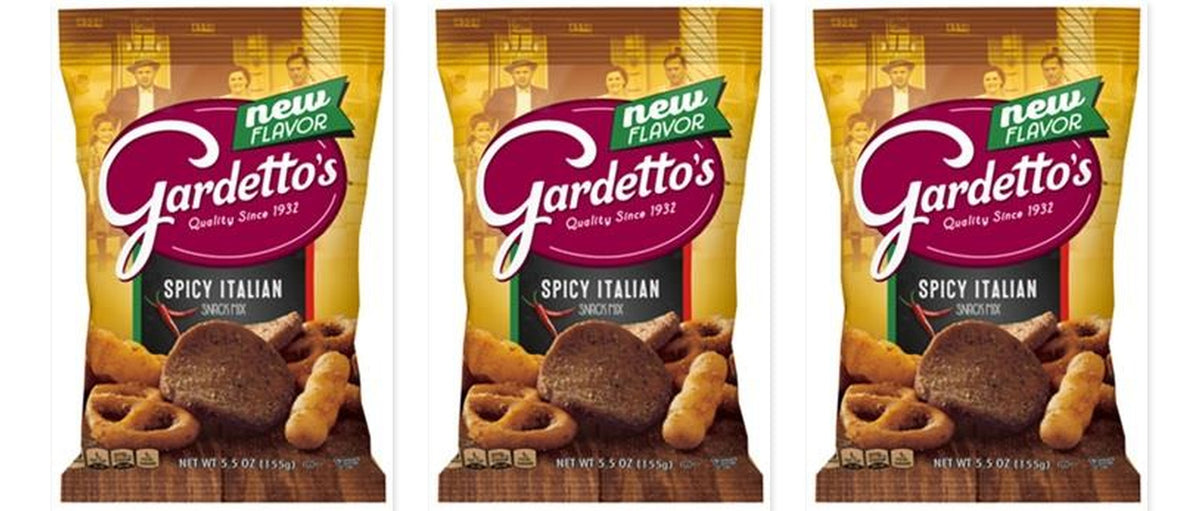 Gardetto's Spicy Italian Snack Mix 5.5oz 3-Pack — three single bags