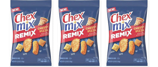 Chex Mix Remix Cheesy Pizza 4.25oz 3-Pack — three single packs