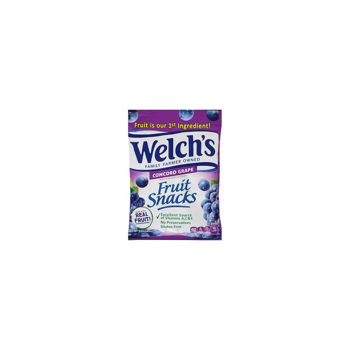 Welch's Fruit Snacks Concord Grape 5oz pack — full package