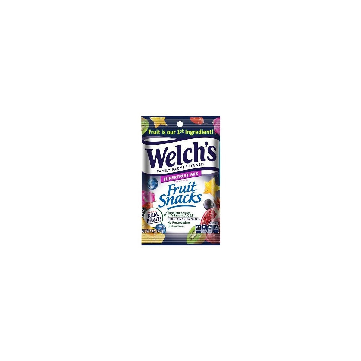 Welch's Fruit Snacks Superfruit Mix 5oz pack — full package