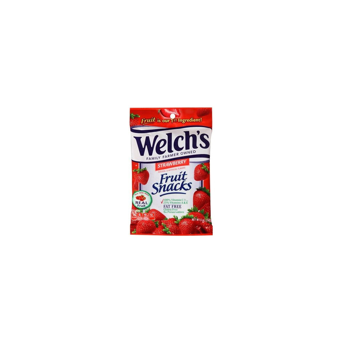 Welch's Fruit Snacks Strawberry 5oz pack — full package