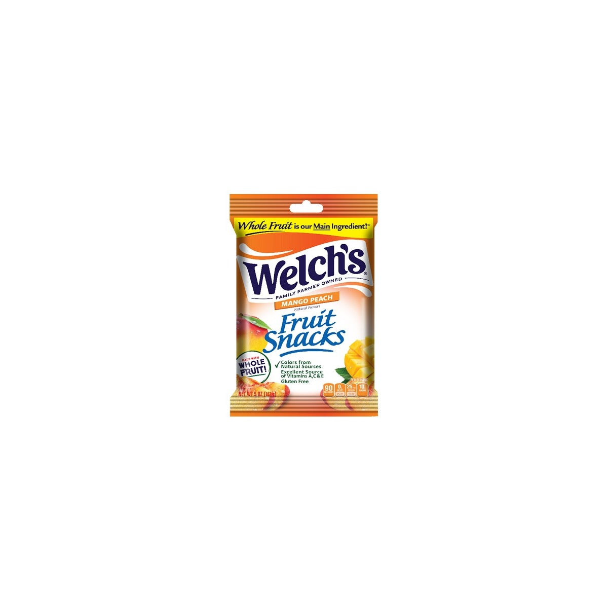 Welch's Fruit Snacks Mango Peach 5oz pack — full package