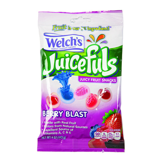 Welch's Juicefuls Berry Blast Fruit Snacks 4oz pack — full package