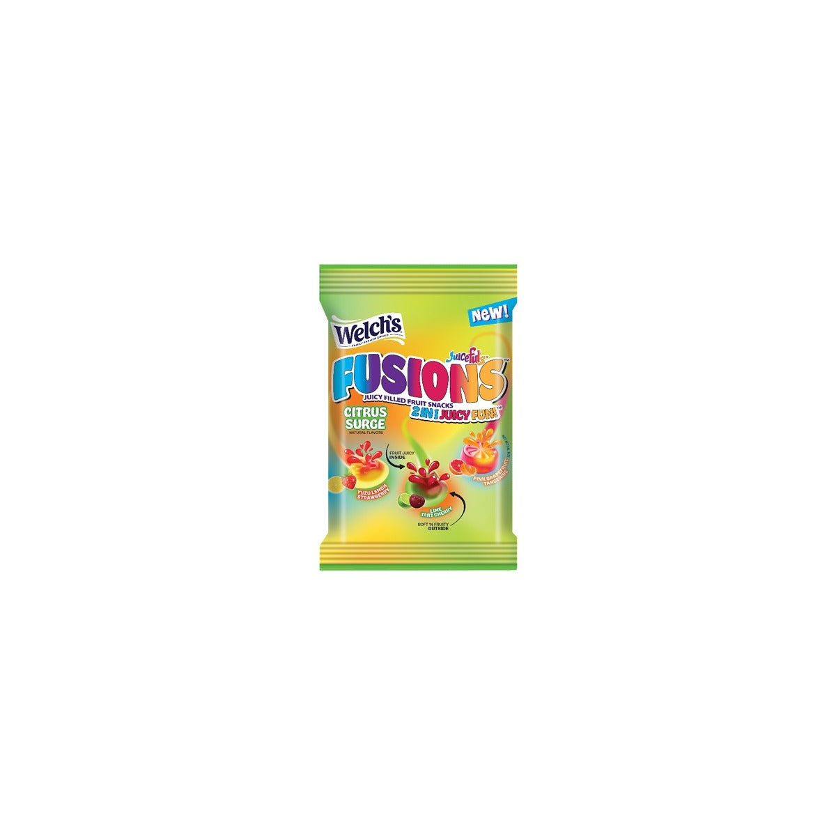 Welch's Fusions Citrus Surge Fruit Snacks 4oz pack — full package