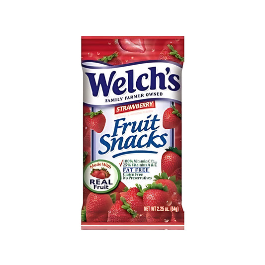 Welch's Fruit Snacks Strawberry 2.25oz pack — full package