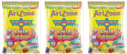 Arizona Fruit Snacks Sour Mixed Lemonade 5oz 3-Pack — three single bags