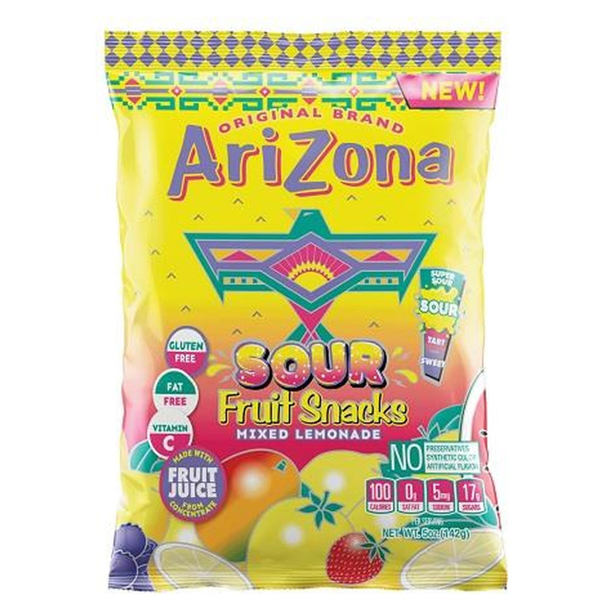 Arizona Fruit Snacks Sour Mixed Lemonade 5oz — full package