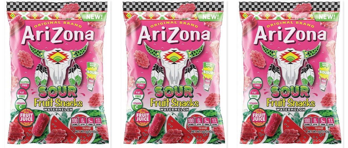 Arizona Fruit Snacks Sour Watermelon 5oz 3-Pack — three single bags