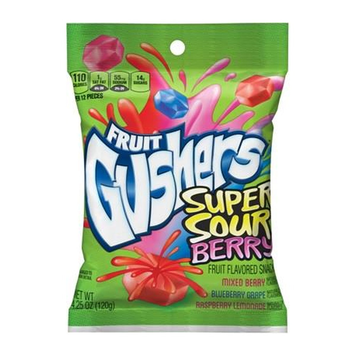 Gushers Sour Berry 4.25oz Peg Bag pack — full package