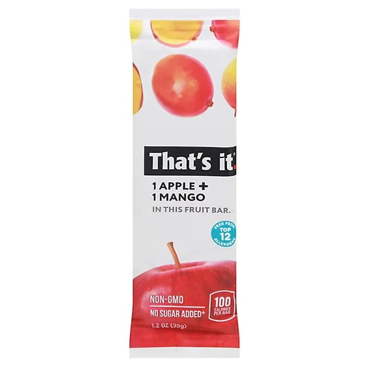 That's It Fruit Bar Apple + Mango 1.2oz 12ct pack — full package