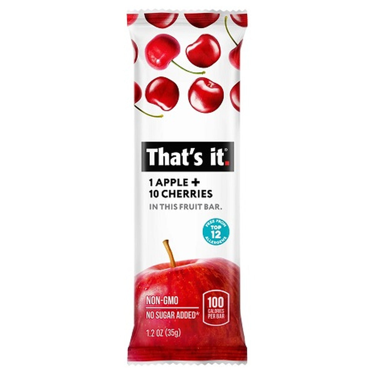 That's It Fruit Bar Apple + Cherry 1.2oz 12ct pack — full package