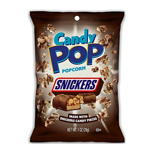 Candy Pop Snickers Popcorn 1oz pack — full package