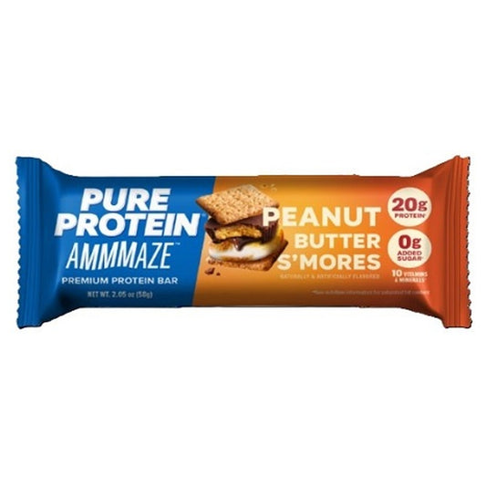 Pure Protein Ammmaze Peanut Butter S'mores 2.05oz 12ct pack — full package
