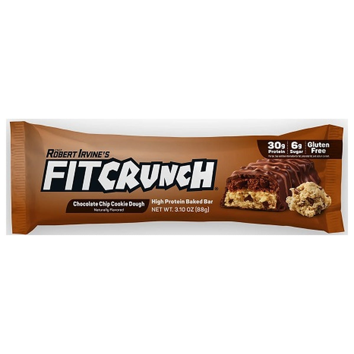 FitCrunch Protein Bar Chocolate Chip Cookie Dough 3.1oz 12ct pack — full package