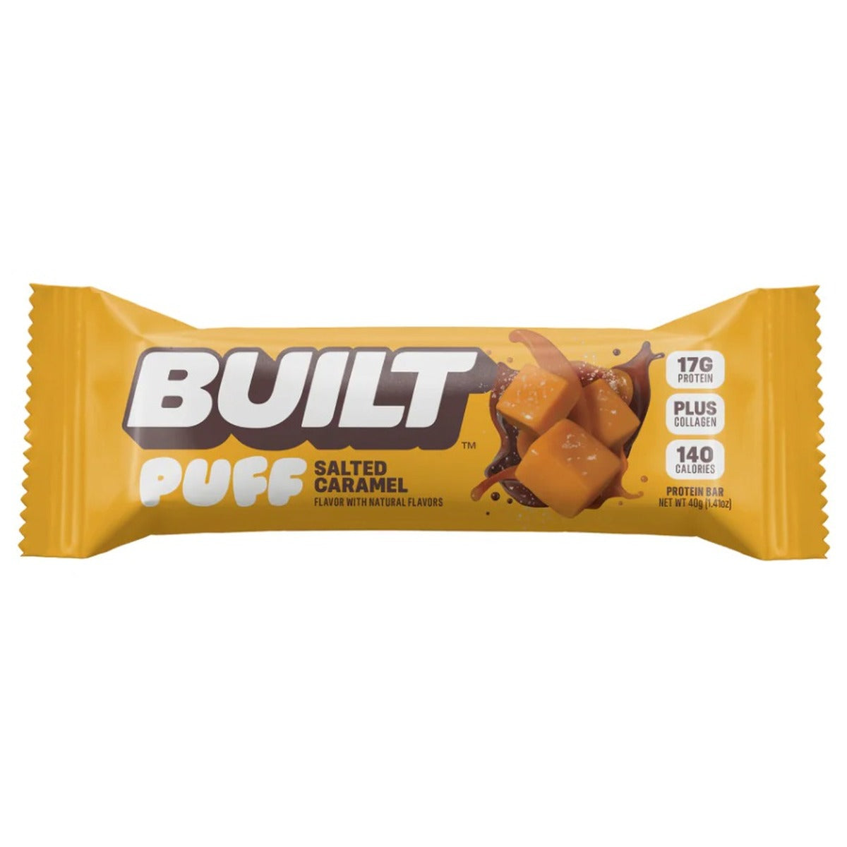 Built Puffs Protein Bar Salted Caramel 1.41oz 12ct pack — full package