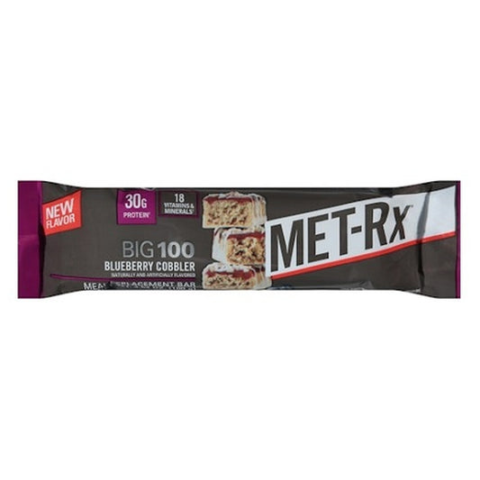 Met-Rx Big 100 Blueberry Cobbler 3.52oz 9ct pack — full package