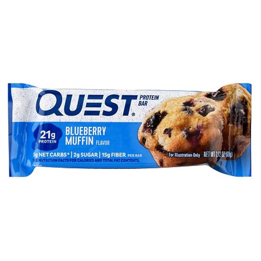 Quest Bar Original Blueberry Muffin 2.12oz 12ct pack — full package