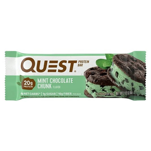Quest Bar Original Mint Chocolate Chunk 2.12oz 12ct pack — full package