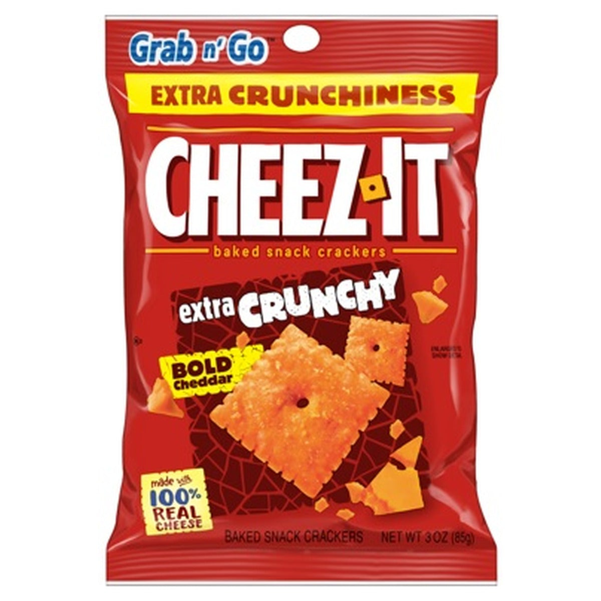 Cheez-It Extra Crunchy Bold Cheddar Baked Snack Crackers 3oz 6ct pack — full package