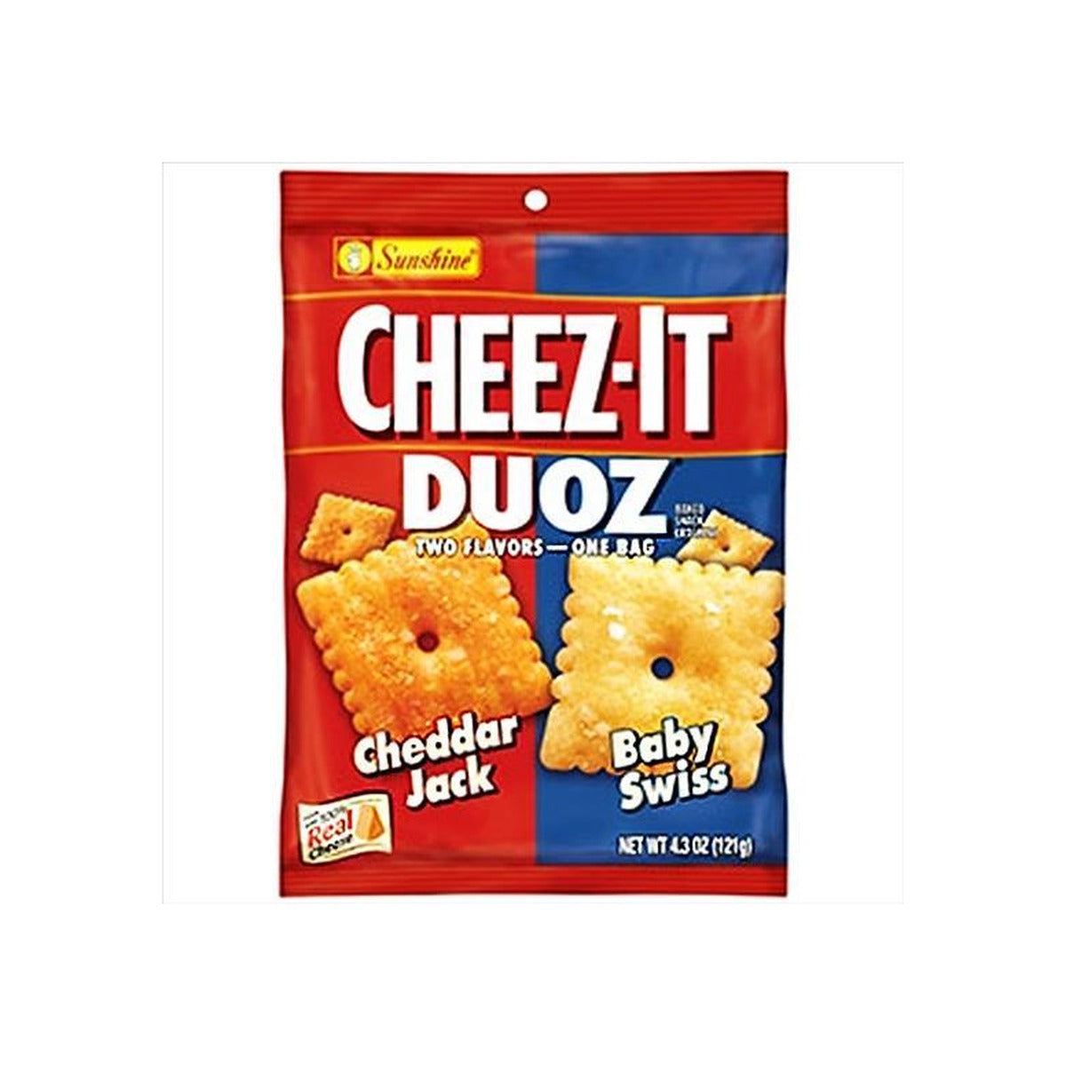 Cheez-It Duoz Cheddar Jack & Baby Swiss 4.3oz 6ct pack — full package