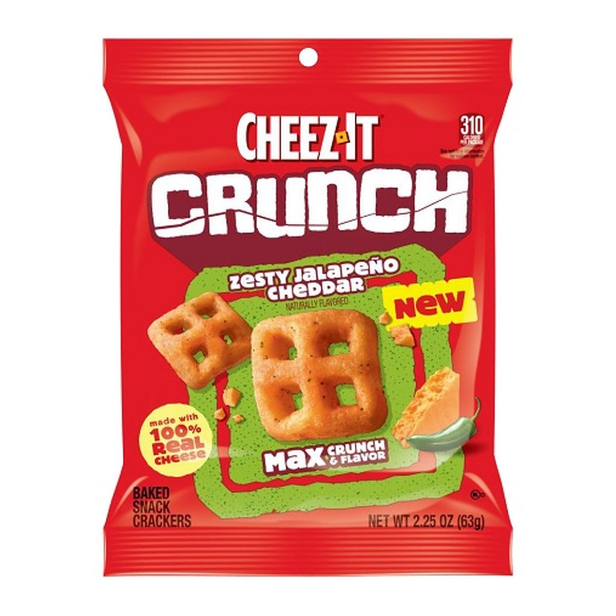 Cheez-It Crunch Zesty Jalapeno Cheddar 2.25oz 6ct pack — full package