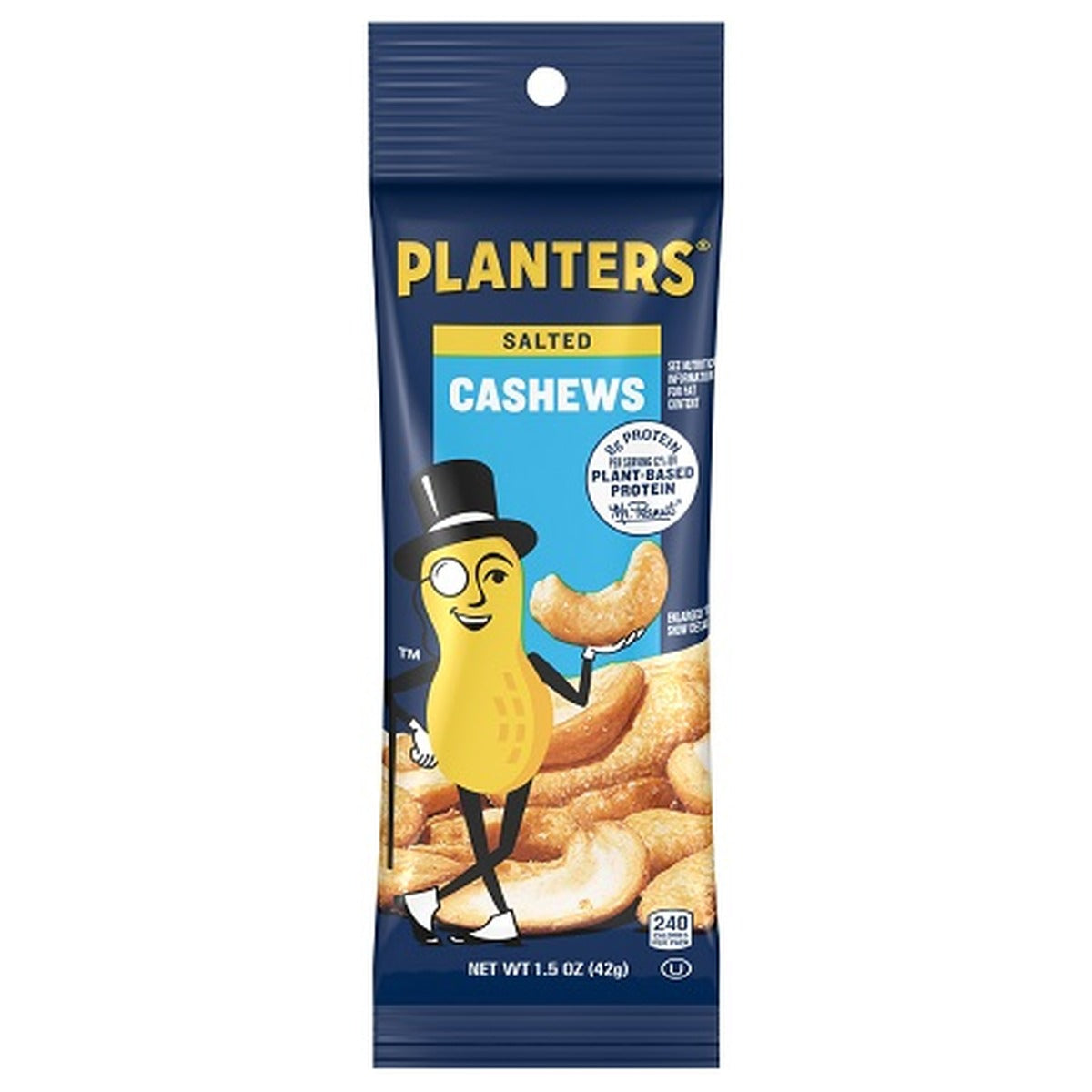 Planters Cashew Salted Tube 1.5oz 18ct pack — full package
