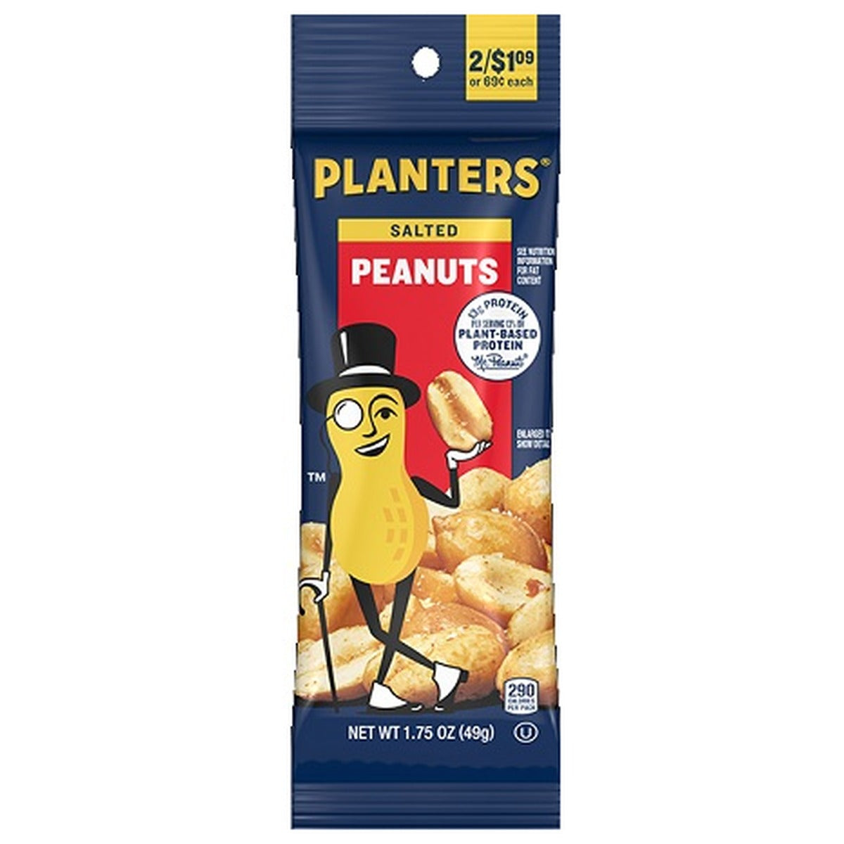 Planters Peanuts Salted Tube 1.75oz 18ct pack — full package