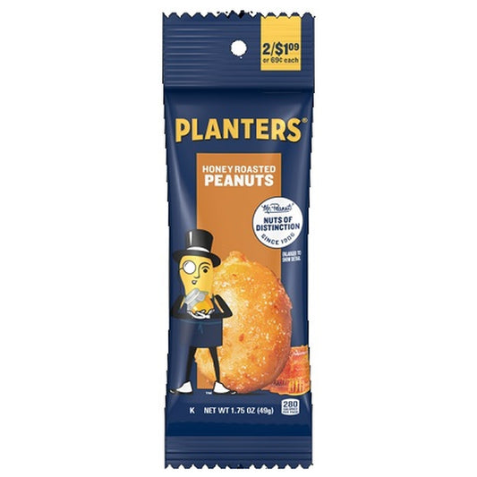 Planters Peanuts Honey Roasted Tube 1.75oz 18ct pack — full package