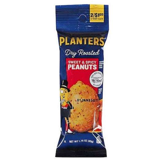 Planters Peanuts Sweet & Spicy Tube 1.75oz 18ct pack — full package