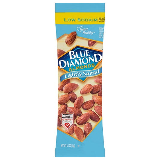 Blue Diamond Almonds Lightly Salted Tube 1.5oz 12ct pack — full package