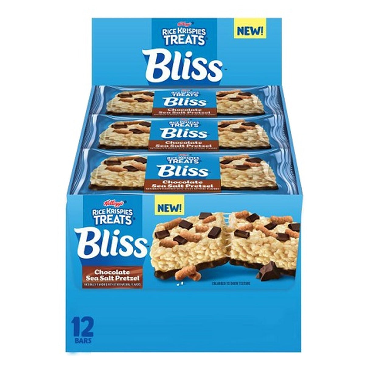 Rice Krispies Treats Bliss Chocolate Sea Salt Pretzel 1.5oz 12ct pack — full package