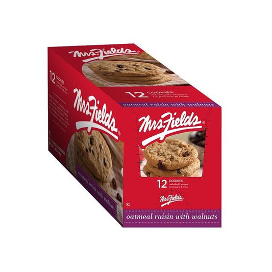 Mrs. Fields Oatmeal Raisin with Walnuts Cookies 2.1oz 12ct pack — full package