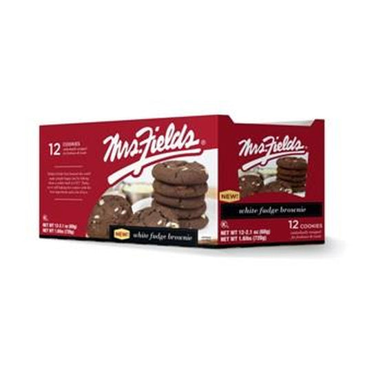 Mrs. Fields White Fudge Brownie Cookies 2.1oz 12ct pack — full package