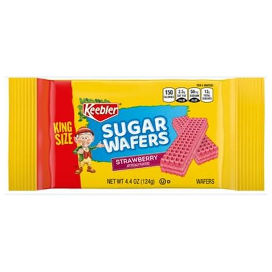 Keebler Sugar Wafers Strawberry 4.4oz King Size pack — full package