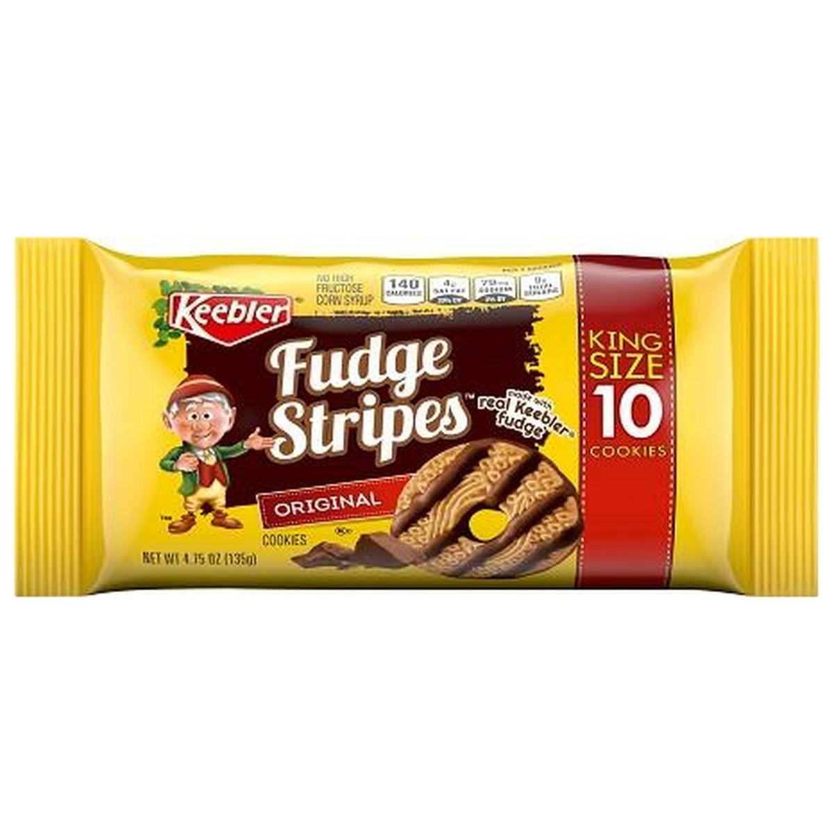 Keebler King Size Fudge Stripes 4.75oz pack — full package