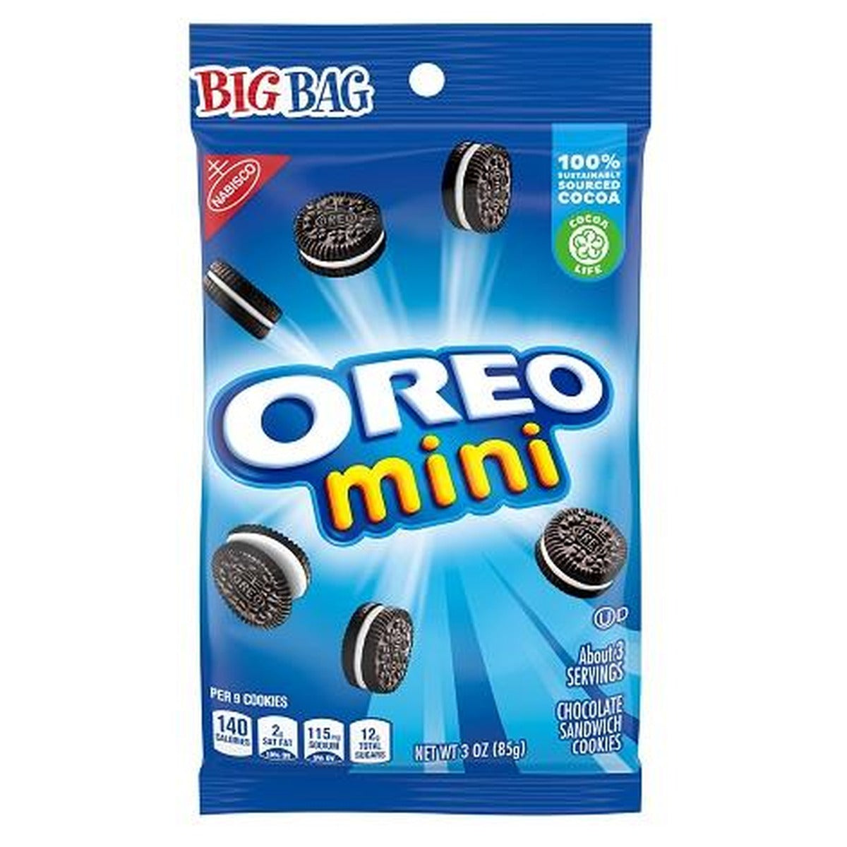 Oreo Mini Cookies Big Bag 3oz pack — full package