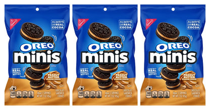 Oreo Mini Peanut Butter Creme Cookies 3oz Big Bags — 3-Pack