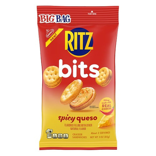 Nabisco Ritz Bits Spicy Queso 3oz pack — full package