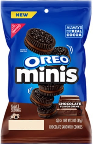 Oreo Mini Chocolate Creme Cookies 3oz Big Bags — pack