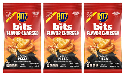 Ritz Bits Cheese Pizza Cracker Sandwiches 3oz Big Bags — 3-Pack