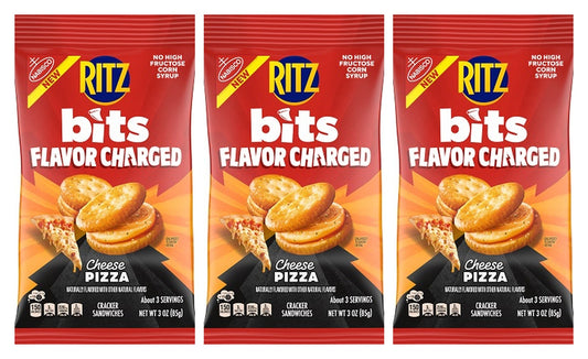 Ritz Bits Cheese Pizza Cracker Sandwiches 3oz Big Bags — 3-Pack