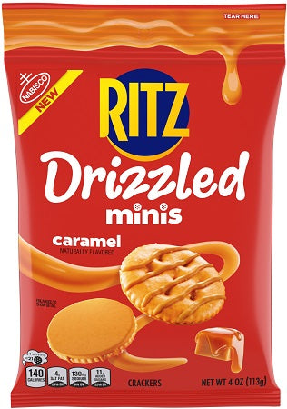 Ritz Drizzled Minis Caramel Crackers 4oz Big Bags — pack
