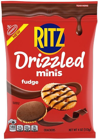 Ritz Drizzled Minis Fudge Crackers 4oz Big Bags — pack
