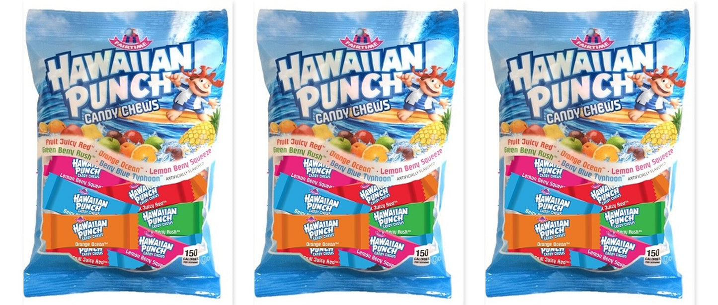 Hawaiian Punch Candy Chews 7oz Peg Bag 3-Pack — three single packs