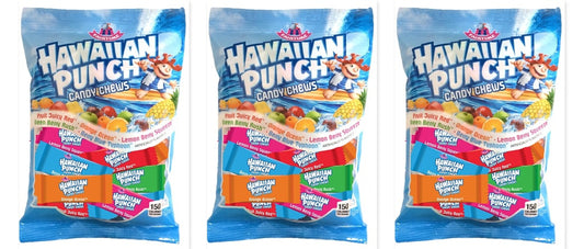 Hawaiian Punch Candy Chews 7oz Peg Bag 3-Pack — three single packs