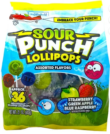 Sour Punch Lollipops Bag 21.5oz — Case of 4 — Capital pack shot