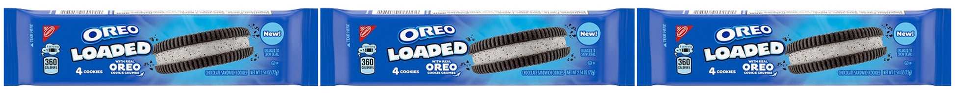 Oreo Loaded Chocolate Sandwich Cookies 2.54oz Packs — 3-Pack