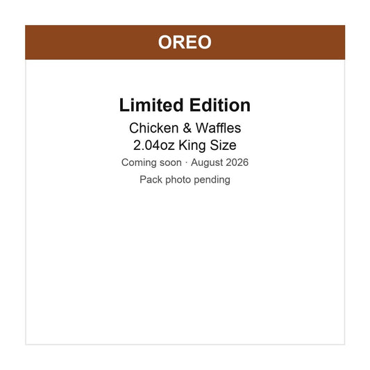 Oreo Limited Edition Chicken & Waffles King Size 2.04oz 12ct pack — full package